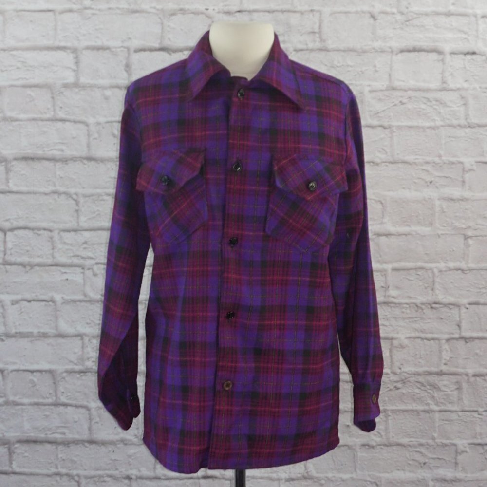 Vintage 70s Oversized Plaid Boyfriend Shacket